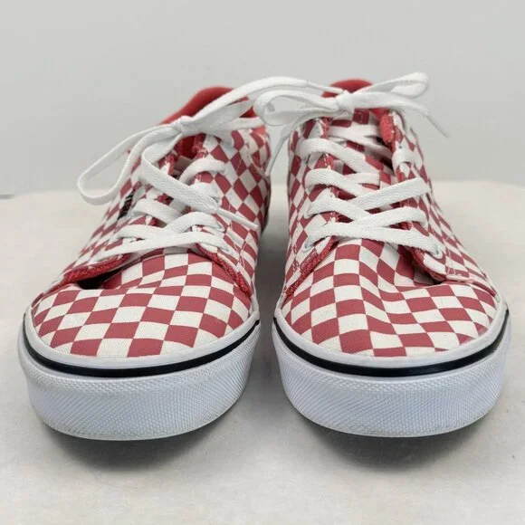 Vans Off The Wall Womens Sz 6 Low Top Sneakers Pink White Checkered Lace Up Shoe - Picture 5 of 13